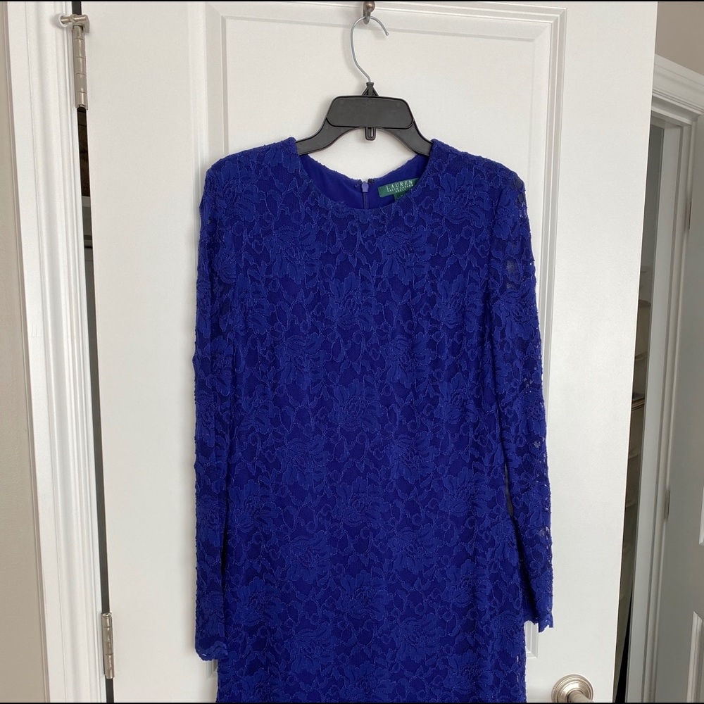 Ralph Lauren Cobalt Blue Lace Sheath